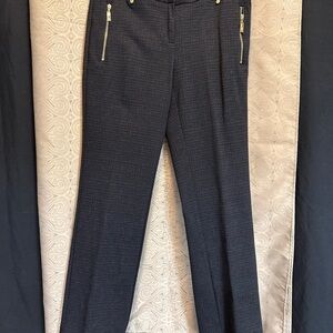 Anne Klein Tailored Black / Charcoal Dress Pants with Gold Zipper Details